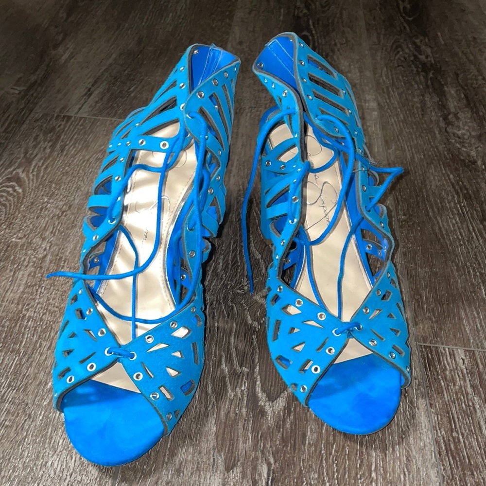 Jessica Simpson Blue Suede Heel. 7 1/2